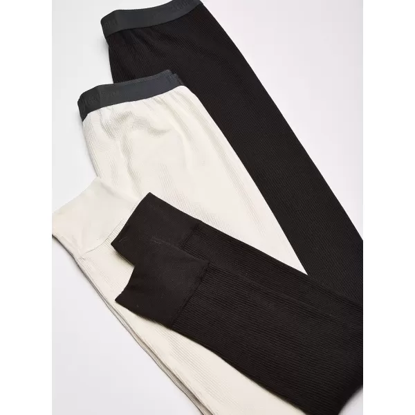 imageFruit of the Loom mens Recycled Premium Waffle Thermal Underwear Long Johns BottomBlackBlackNatural