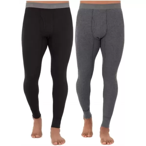 imageFruit of the Loom mens Recycled Premium Waffle Thermal Underwear Long Johns BottomBlackGreystone Heather