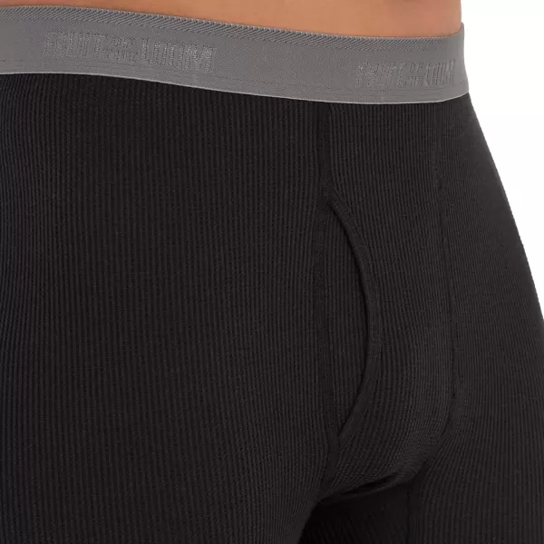 imageFruit of the Loom mens Recycled Premium Waffle Thermal Underwear Long Johns BottomBlackGreystone Heather 4 Pack