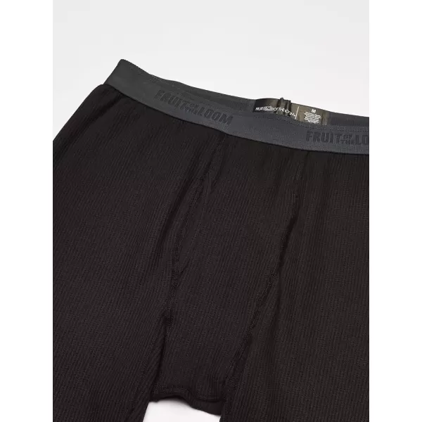 imageFruit of the Loom mens Recycled Premium Waffle Thermal Underwear Long Johns BottomBlackGreystone Heather 4 Pack