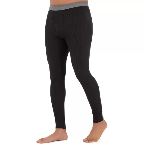 imageFruit of the Loom mens Recycled Premium Waffle Thermal Underwear Long Johns BottomBlackGreystone Heather