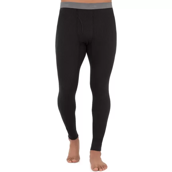 imageFruit of the Loom mens Recycled Premium Waffle Thermal Underwear Long Johns BottomBlackGreystone HeatherNatural