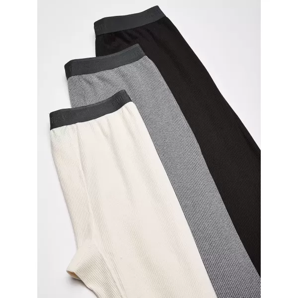 imageFruit of the Loom mens Recycled Premium Waffle Thermal Underwear Long Johns BottomBlackGreystone HeatherNatural