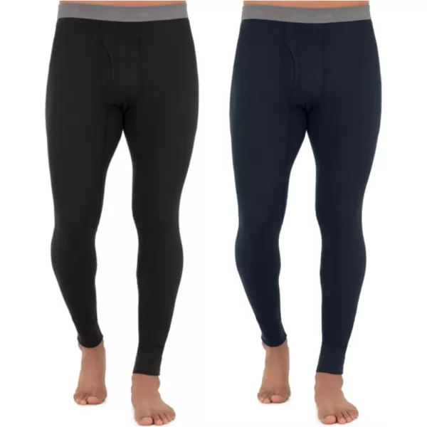 imageFruit of the Loom mens Recycled Premium Waffle Thermal Underwear Long Johns BottomBlackNavy