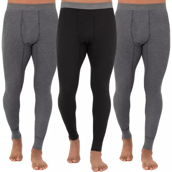 imageFruit of the Loom mens Recycled Premium Waffle Thermal Underwear Long Johns BottomGreystone HeatherGreystone HeatherBlack