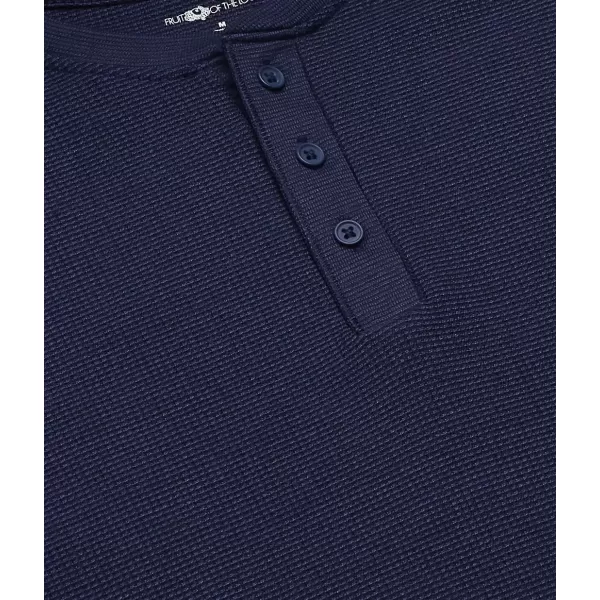 imageFruit of the Loom mens Recycled Waffle Thermal Underwear Henley TopNavy