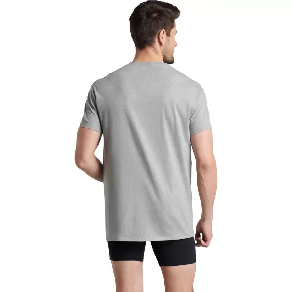 imageFruit of the Loom Mens Premium TagFree Cotton Undershirts Regular and Big ampamp TallRegular  Crew  8 Pack WhiteBlackGrey