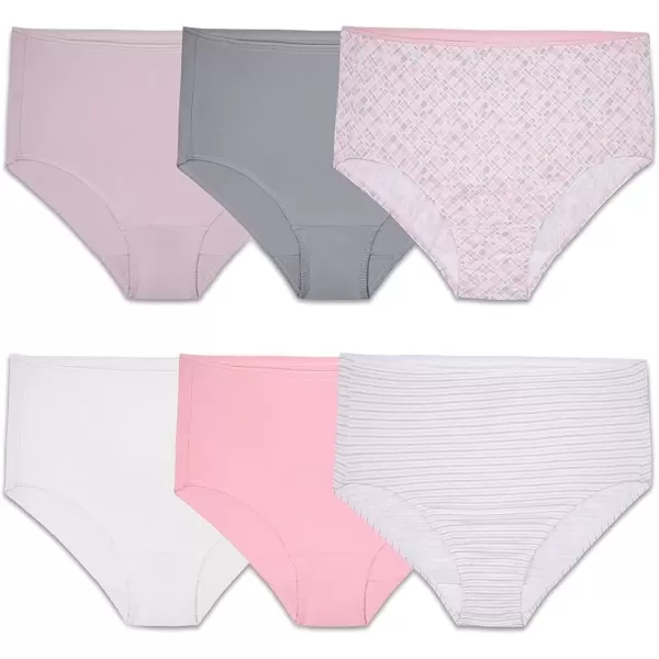 imageFruit of the Loom Womens Cotton Stretch Underwear Regular ampamp Plus SizePlus Size Brief  6 Pack  Assorted Color