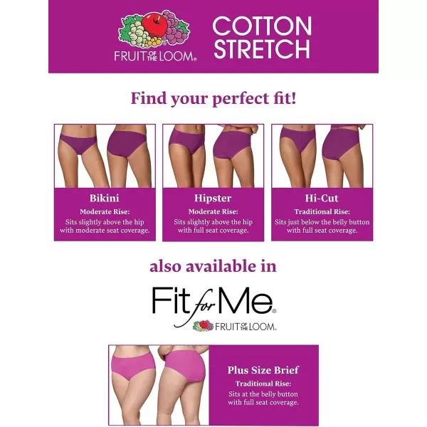 imageFruit of the Loom Womens Cotton Stretch Underwear Regular ampamp Plus SizePlus Size Brief  6 Pack  Assorted Color