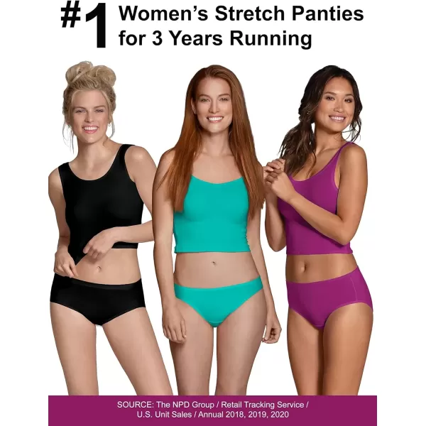 imageFruit of the Loom Womens Cotton Stretch Underwear Regular ampamp Plus SizePlus Size Brief  6 Pack  Assorted Color