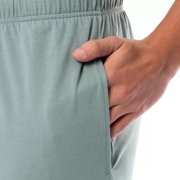 imageFruit of the Loom Mens 360 Stretch Short Sleeve VNeck Top and Pant Sleep Pajama SetGreen