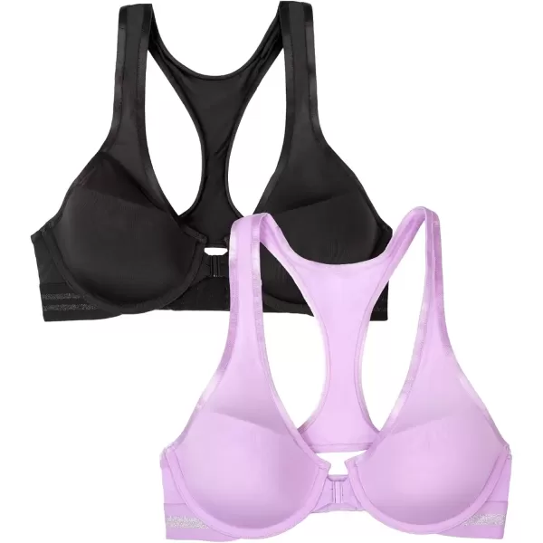 imageA Fresh Collection Game Changer Front and Back Close Racerback Bra 2 Pack