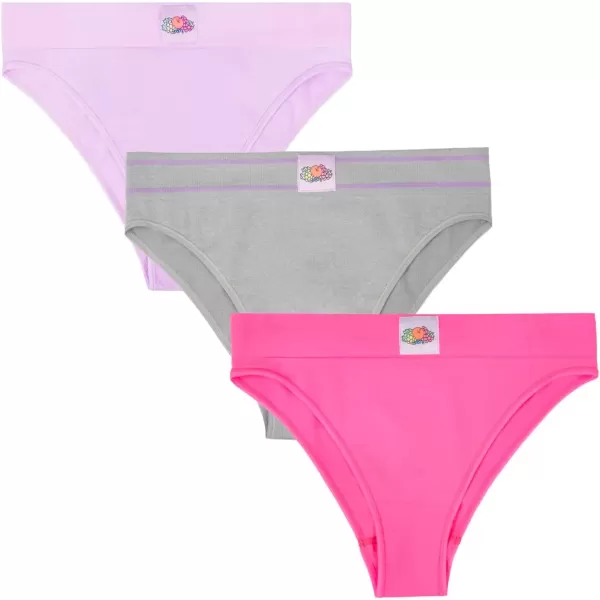 imageA Fresh Collection Riding High Seamless Bikini Panty 3 PackSugar PlumGreyStellar Orchid