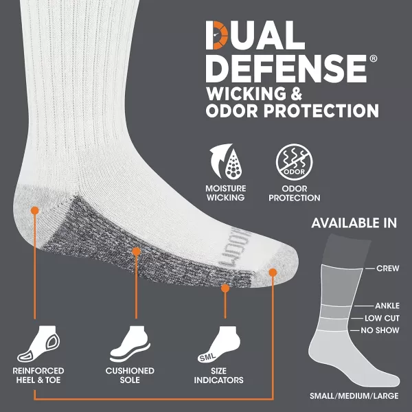 imageFruit of the Loom Boys Dual Defense Crew Socks 10 PackWhite