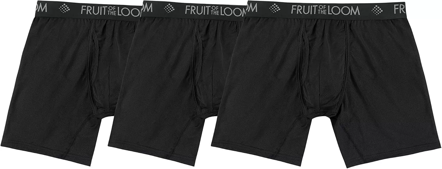 imageFruit of the Loom Mens Micro Mesh Boxer BriefsBlack