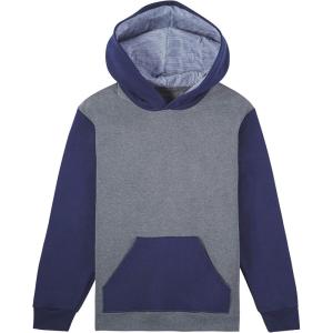 imageFruit of the Loom Boys Fleece Hoodie Sweatshirt Charcoal HeatherGhost Times Square Navy Stripe Small