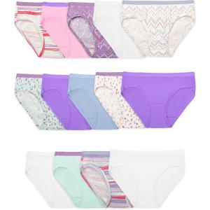imageFruit of the Loom Girls Cotton Hipster Underwear14 Pack  Fashion Assorted