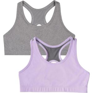 imageFruit of the Loom Girls Stay Dry Racerback Sports BraStellar Orchid W GreyCharcoal