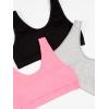 imageFruit of The Loom Girls Seamless Stretch Sports Bra Neon PinkBlack HueGrey Heather