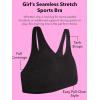imageFruit of The Loom Girls Seamless Stretch Sports Bra Neon PinkBlack HueGrey Heather