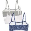 imageFruit of the Loom Girls 3 Pack Spaghetti Strap Sports BraMulti LeoWhiteGrey Heather