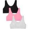 imageFruit of The Loom Girls Seamless Stretch Sports Bra Neon PinkBlack HueGrey Heather