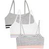 imageFruit of the Loom Girls 3 Pack Spaghetti Strap Sports BraGrey StripeGreyWhite