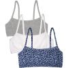imageFruit of the Loom Girls 3 Pack Spaghetti Strap Sports BraMulti LeoWhiteGrey Heather