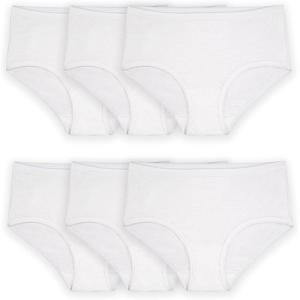 imageFruit of the Loom Girls Cotton Brief Underwear MultipackBrief  6 Pack  White