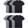 imageFruit of the Loom Mens Lightweight Active Cotton Blend UndershirtsVneck  8 Pack  BlackGrey