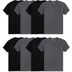 imageFruit of the Loom Mens Lightweight Active Cotton Blend UndershirtsCrew  8 Pack  BlackGrey