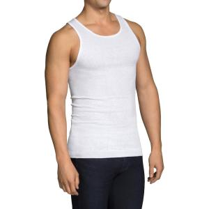 imageFruit of the Loom Mens Sleeveless Tag Free Moisture Wicking Tank AShirt144 Pack  White
