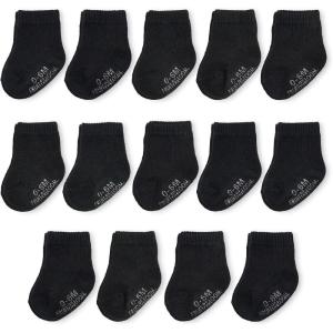 imageFruit of the Loom Baby 14Pack Grow ampamp Fit Flex Zones Cotton Stretch Socks  Unisex Girls BoysBlack
