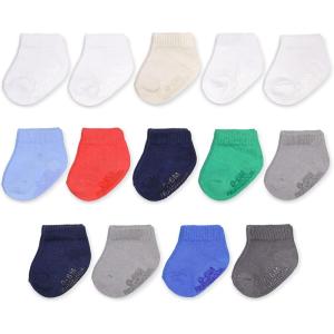 imageFruit of the Loom Baby 14Pack Grow ampamp Fit Flex Zones Cotton Stretch Socks  Unisex Girls BoysLow Cut  Blue
