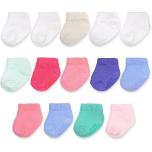 imageFruit of the Loom Baby 14Pack Grow ampamp Fit Flex Zones Cotton Stretch Socks  Unisex Girls BoysLow Cut  Pink
