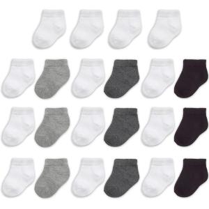 imageFruit of the Loom Baby 22Pack Grow ampamp Fit Flex Zones Low Cut Stretch Socks  Unisex Girls BoysGrey