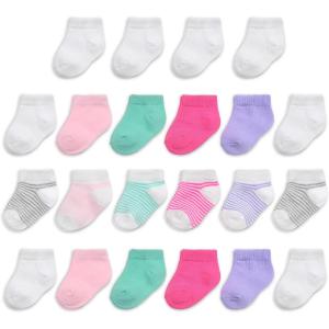 imageFruit of the Loom Baby 22Pack Grow ampamp Fit Flex Zones Low Cut Stretch Socks  Unisex Girls BoysPink