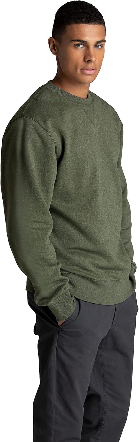 imageFruit of the Loom Mens Crafted Comfort Fleece Crewneck Sweatshirts ampamp Pullover Hoodies Super Soft Cotton Blend Sizes S2X Military Green Heather Medium