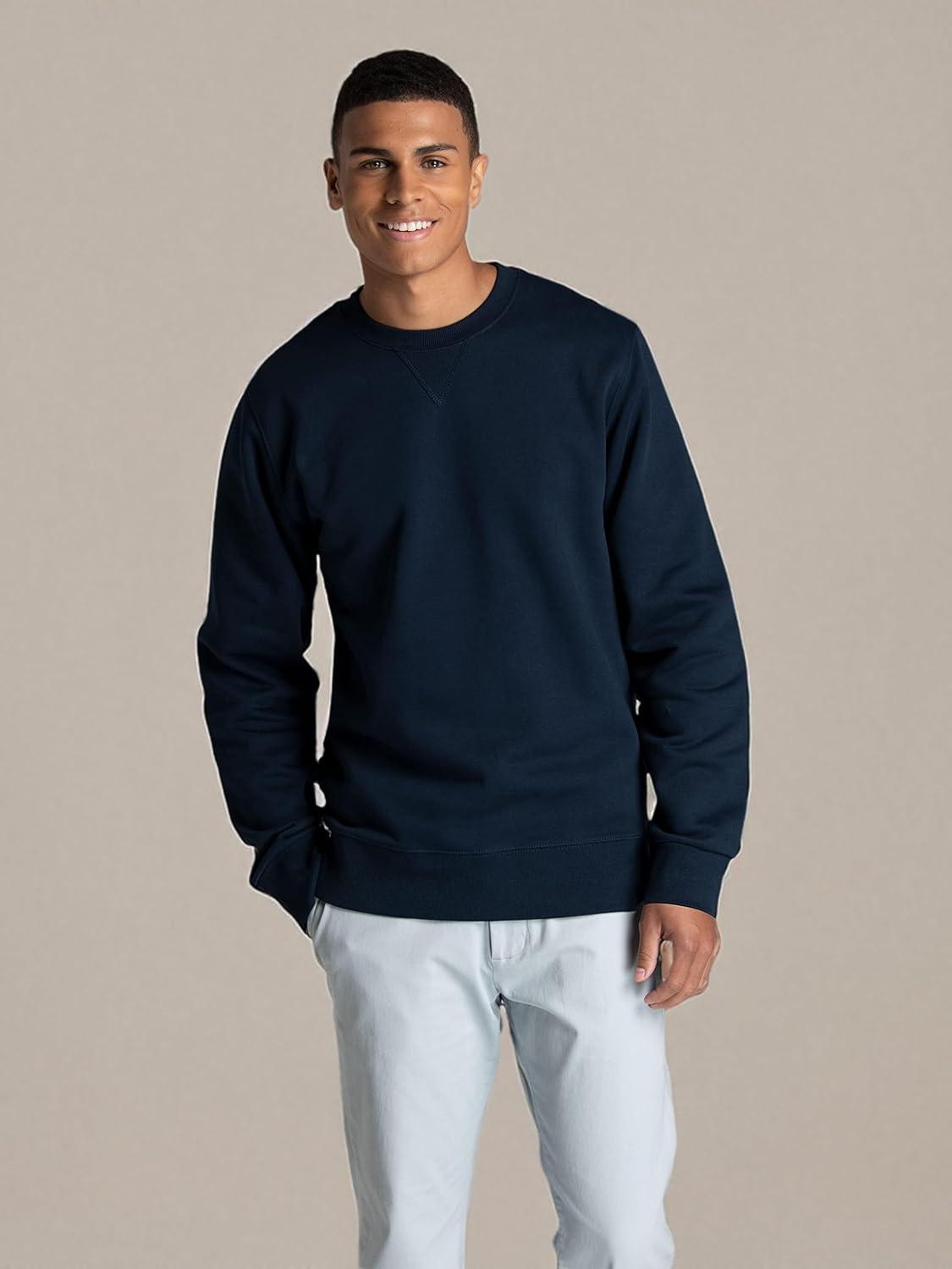 imageFruit of the Loom Mens Crafted Comfort Fleece Crewneck Sweatshirts ampamp Pullover Hoodies Super Soft Cotton Blend Sizes S2X Navy Nights Medium