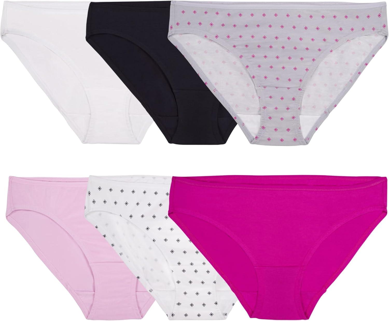 imageFruit of the Loom Womens Eversoft Cotton Bikini Underwear Tag Free ampamp BreathableCotton Blend  144 Pack  Colors May Vary