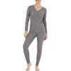 imageFruit of the Loom womens Micro Waffle Thermal VneckSmoke Heather