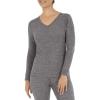 imageFruit of the Loom womens Micro Waffle Thermal VneckSmoke Heather