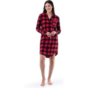 imageFruit of the Loom Womens Flannel Sleep ShirtBuffalo Check
