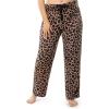imageFruit of the Loom Womens Sueded Jersey Crew Top and Fleece Pant Sleep SetBlackCheetah Print