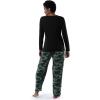 imageFruit of the Loom Womens Sueded Jersey Crew Top and Fleece Pant Sleep SetBlackGreen Camo