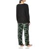 imageFruit of the Loom Womens Sueded Jersey Crew Top and Fleece Pant Sleep SetBlackGreen Camo