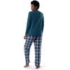 imageFruit of the Loom Womens Sueded Jersey Crew Top and Fleece Pant Sleep SetMidnight BlueTartan Plaid