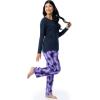 imageFruit of the Loom Womens Sueded Jersey Crew Top and Fleece Pant Sleep SetNavyAbstract