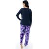 imageFruit of the Loom Womens Sueded Jersey Crew Top and Fleece Pant Sleep SetNavyAbstract