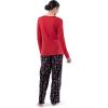 imageFruit of the Loom Womens Sueded Jersey Crew Top and Fleece Pant Sleep SetRadiant RedCandy Canes
